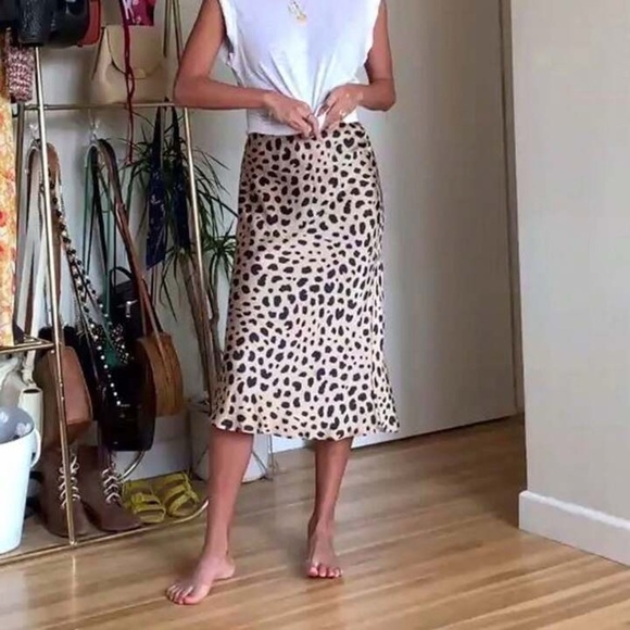 Brand New Brown and Black Leopard Print Midi Skirt Women’s Size XL - Picture 1 of 5